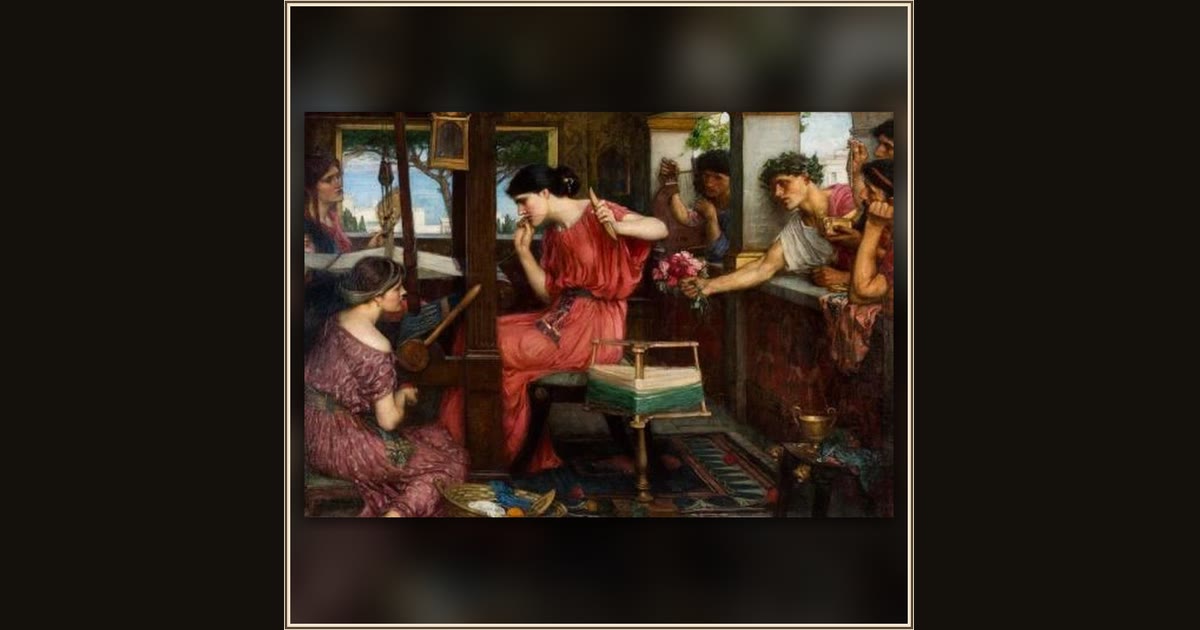 Penelope and the Suitors by John William Waterhouse