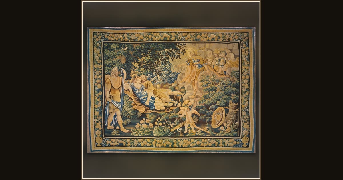 Apollo Exposing Mars and Venus to the Ridicule of the Olympians, from Ovid's Metamorphoses by France, possibly Aubusson