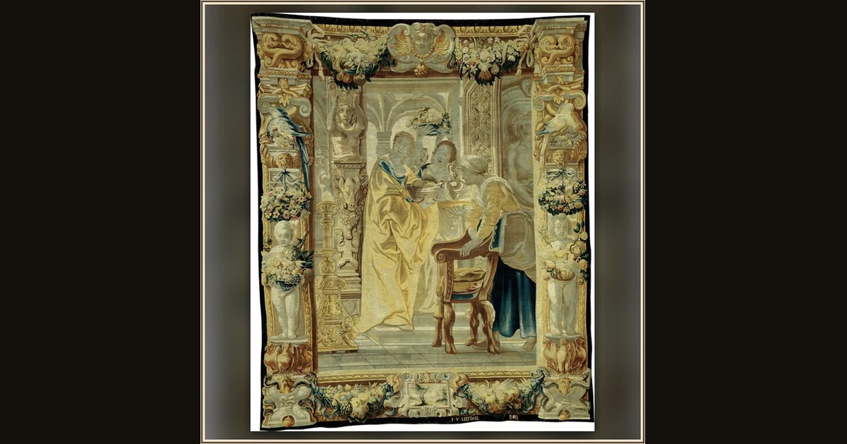 Four Servants, part of Telemachus Leading Theoclymenus to Penelope from The Story of Odysseus by After a design by Jacob Jordaens (1593–1678), Woven at the workshop of Jan van Leefdael (1603–1668), Brussels