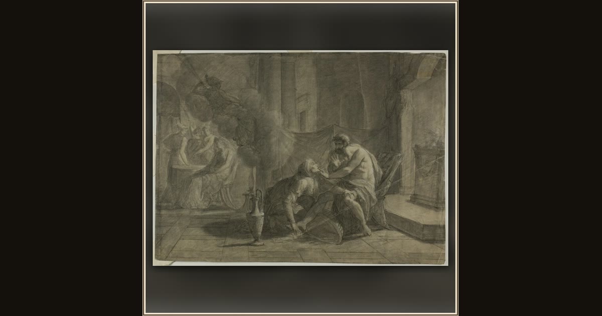 Odysseus and Eurycleia by Possibly Andrea Appiani the elder (Italian, 1754-1817), or an unknown artist (French, 18th century), in the style of Anne-Louis Girodet de Roucy-Trioson (French, 1767-1824)