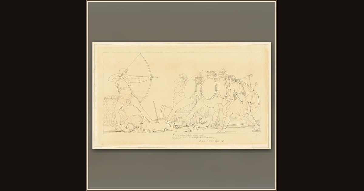 Ulysses Killing the Suitors by John Flaxman, II, English, 1755-1826