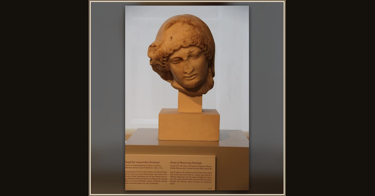 Head of Mourning Penelope by Roman sculptor, after a Greek model of the 5th century BC