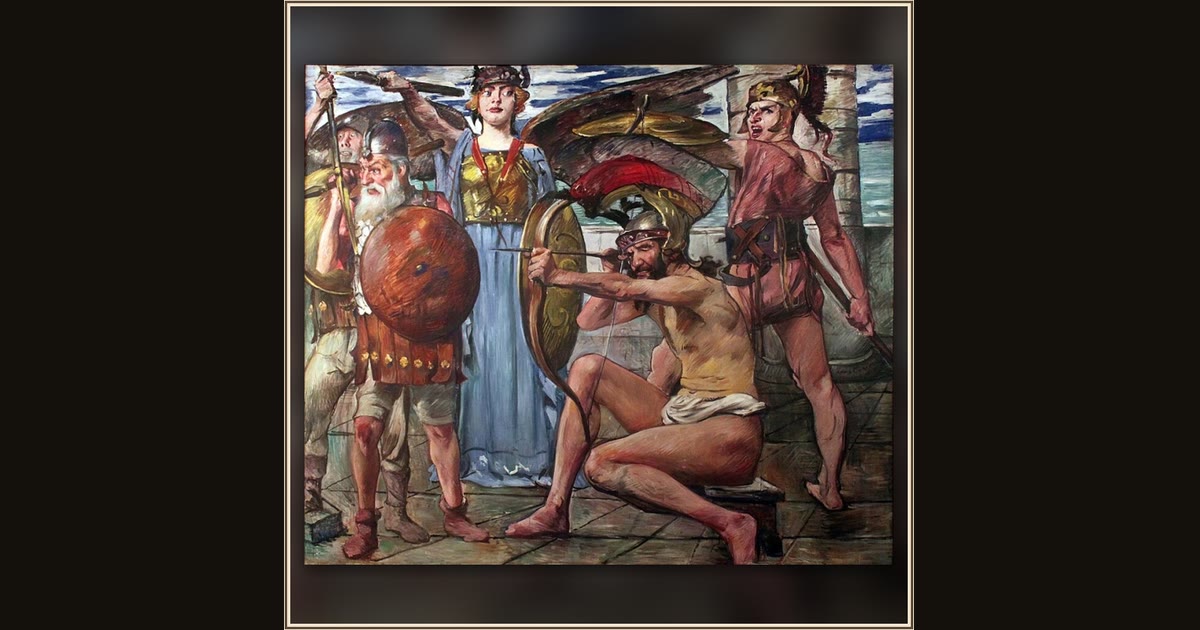 Odysseus Fighting the Suitors by Lovis Corinth