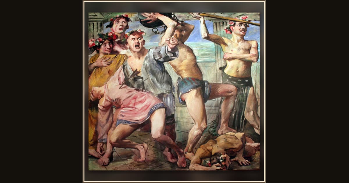 The Suitors Fighting Odysseus by Lovis Corinth
