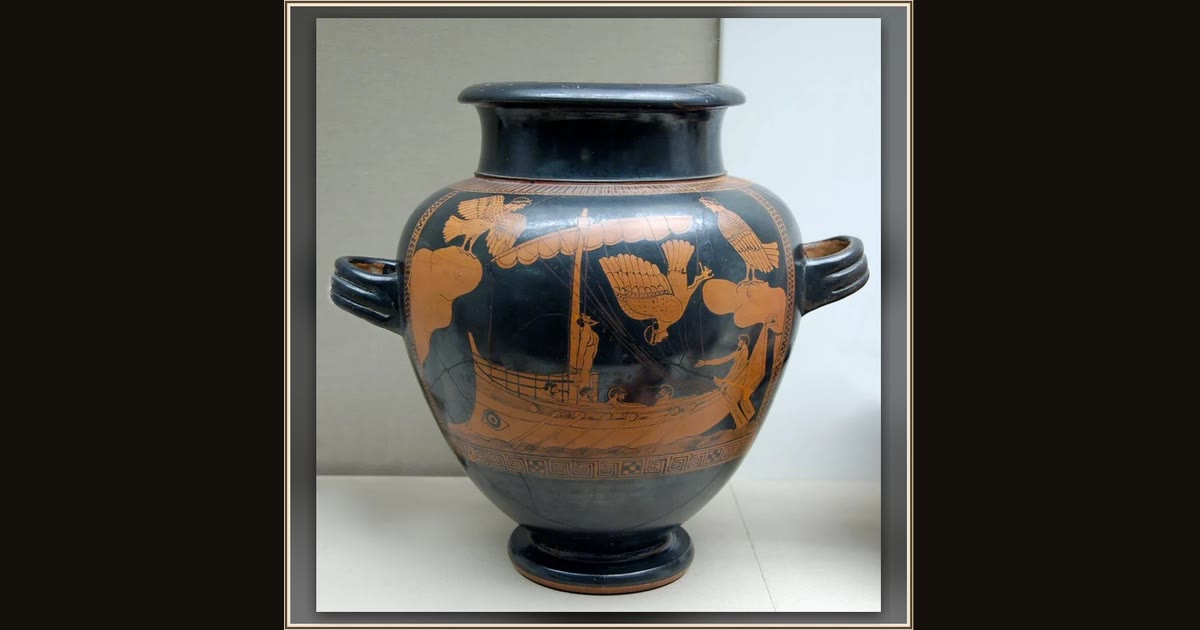 The Siren Vase (Odysseus and the Sirens) by Attributed to the Siren Painter, Attic Greek