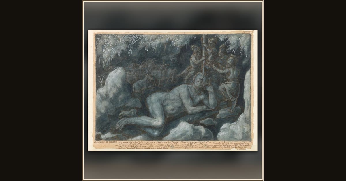 Ulysses and the Cyclops Polyphemus by Johannes Stradanus