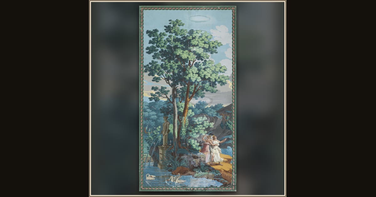 Telemachus on the Island of Calypso (scenic wallpaper) by Xavier Mader, for Joseph Dufour et Cie