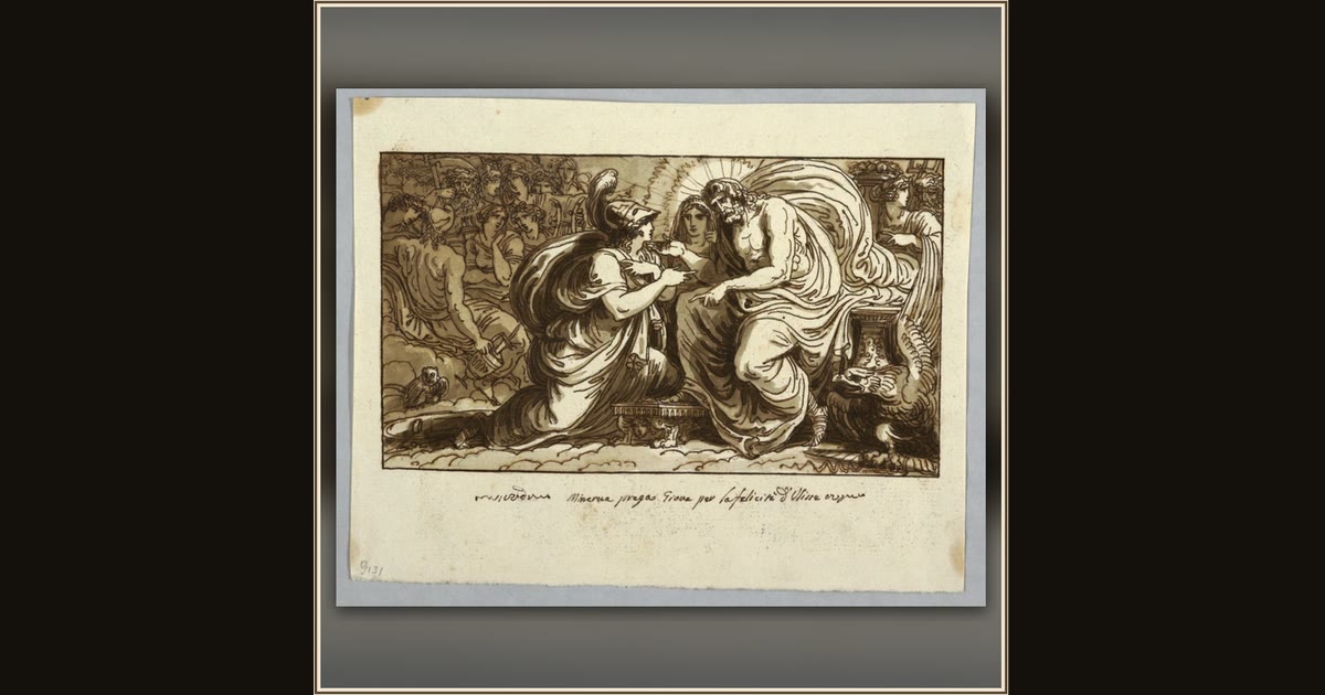 Minerva Asking Jupiter for the Happiness of Ulysses or Minerva Questions Jupiter on the Destiny of Ithaca by Felice Giani