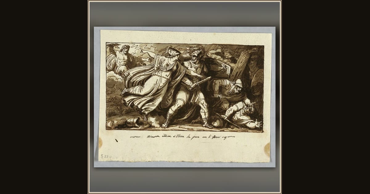 Minerva Orders Ulysses to Make Peace with the Suitors of Penelope by Felice Giani