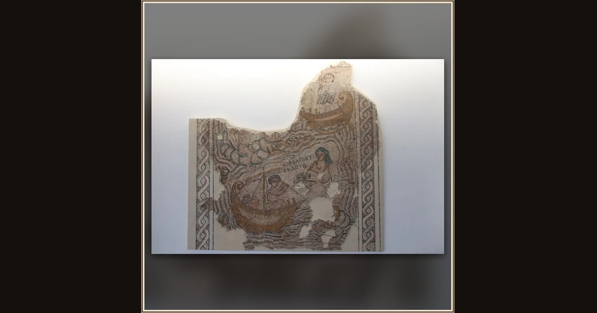 Odysseus and the Sirens (House of Leontis mosaic) by Unknown (Byzantine mosaicist)