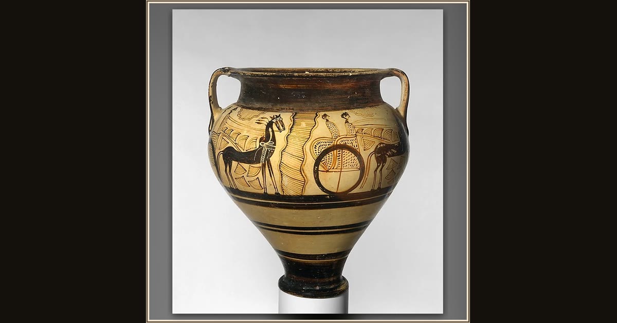Terracotta chariot krater by Unknown
