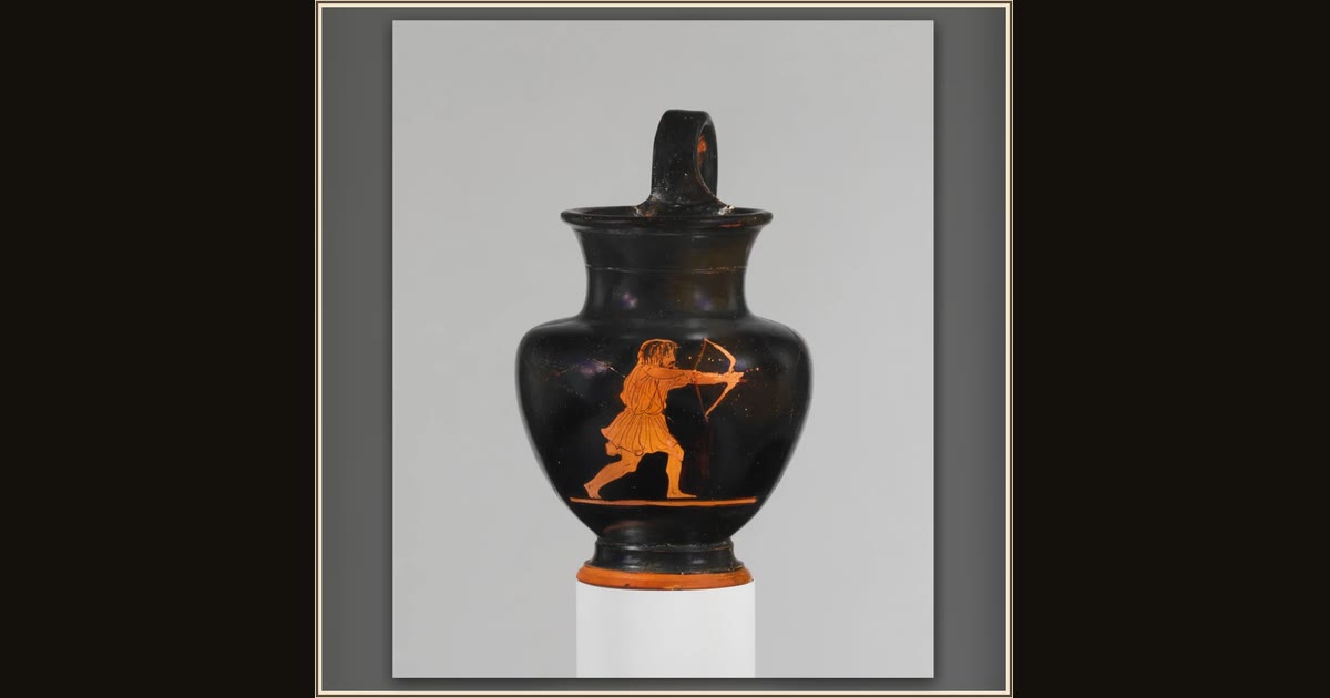 Terracotta oinochoe (jug) by Attributed to the Disney Painter