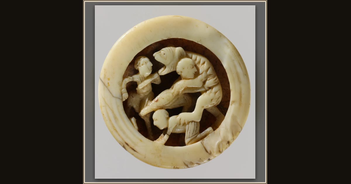 Game Piece with Menelaus and Companions Battling Proteus by North French
