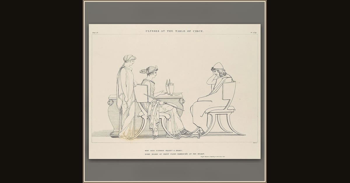 Ulysses at the Table of Circe (The Odyssey of Homer) by John Flaxman