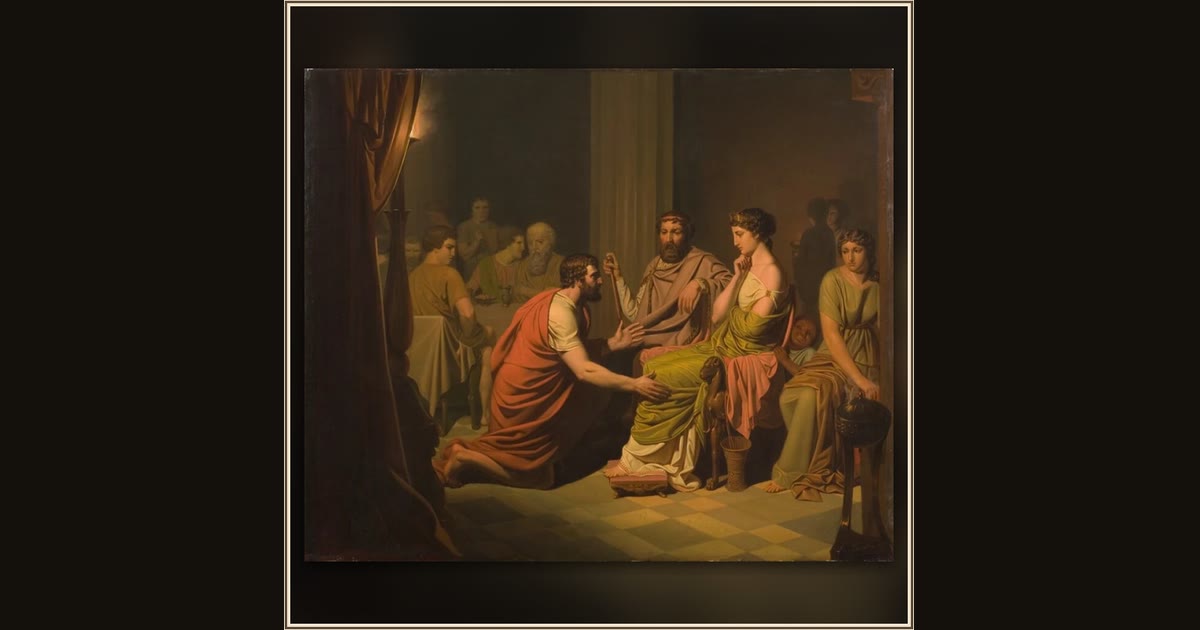 Odysseus before Alcinous, King of the Phaeacians by August Malmström
