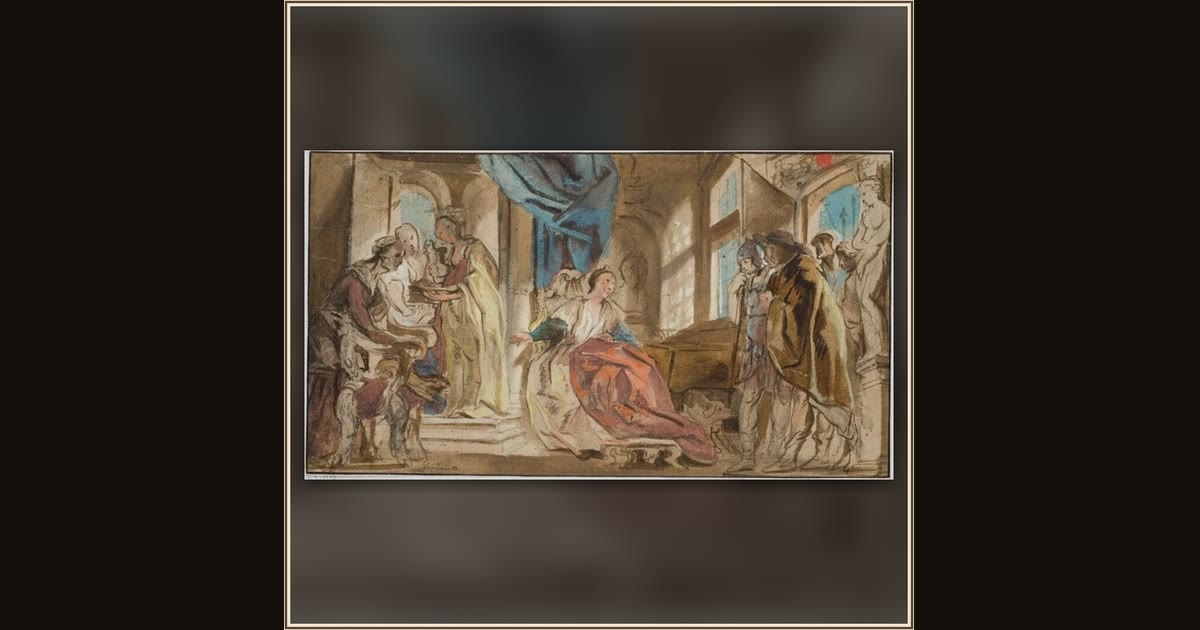 Telemachus Leading Theoclymenus before Penelope by Jacob Jordaens