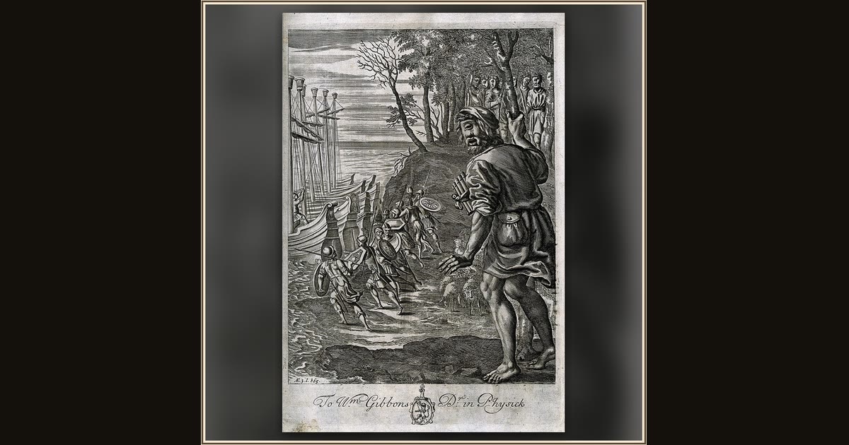 Polyphemus attacking Odysseus's ships by Anonymous after the antique