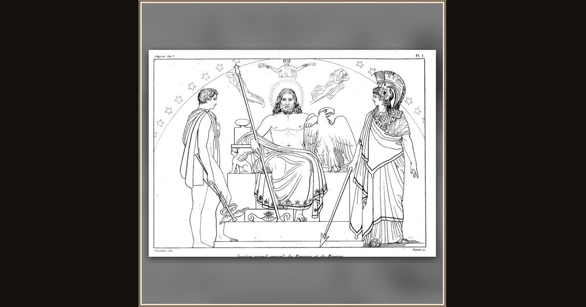 Zeus Enthroned with his Eagle and Thunderbolt by John Flaxman