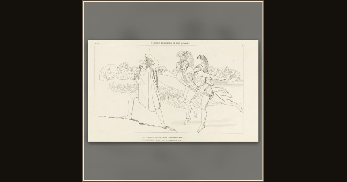 Ulysses Terrified by the Ghosts by James Parker, after John Flaxman