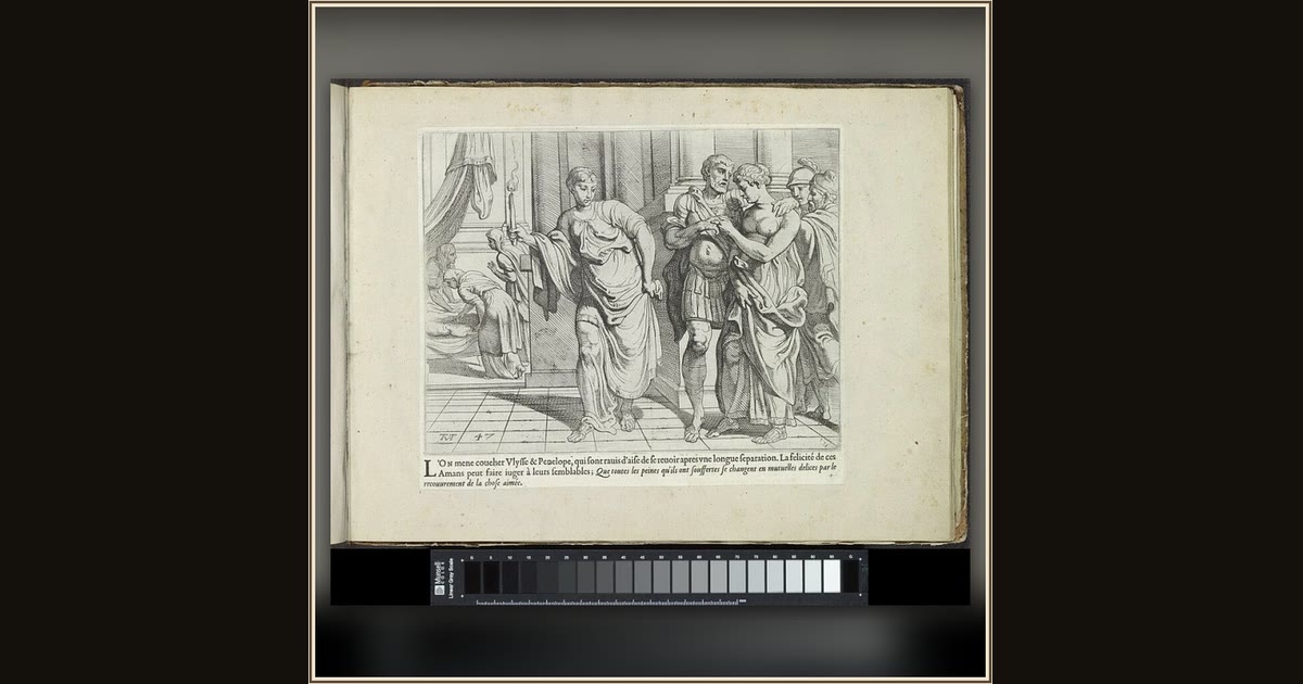 Odysseus and Penelope Walk Toward the Bed by Theodoor van Thulden, after Francesco Primaticcio