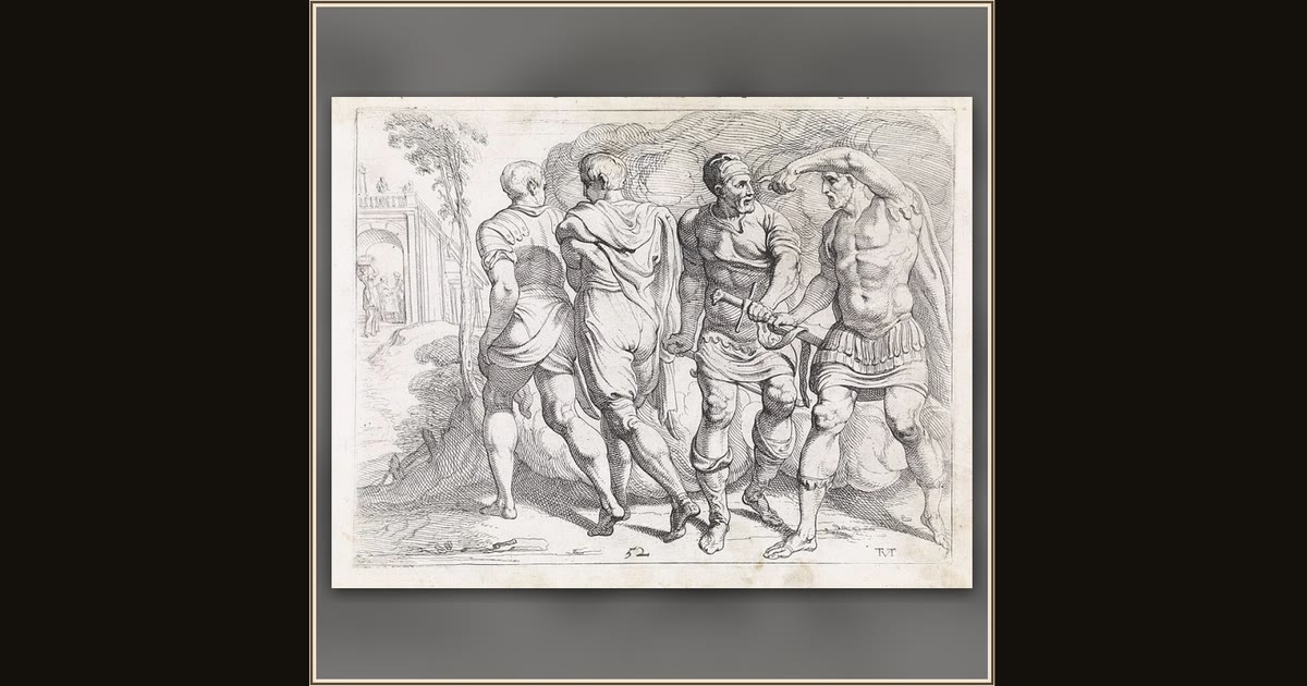 Odysseus Gives His Weapons to Eumaeus by Theodoor van Thulden, after Francesco Primaticcio
