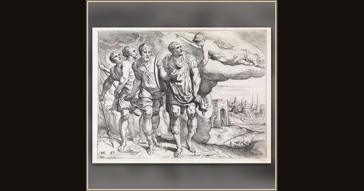 Odysseus and Telemachus on the way to Laertes by Theodoor van Thulden, after Francesco Primaticcio