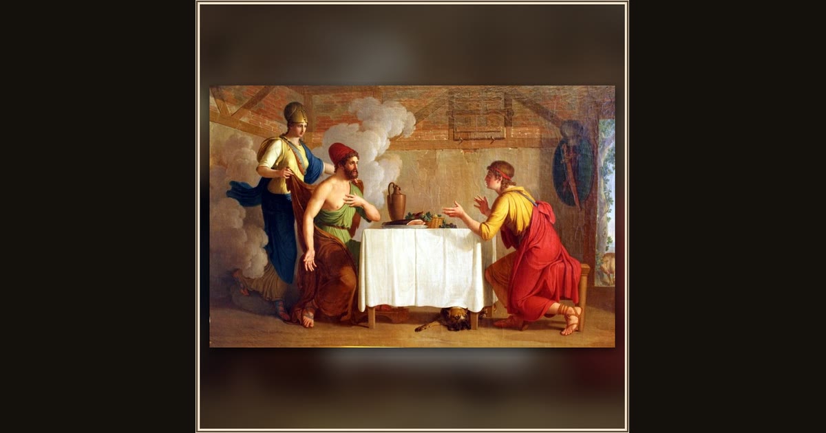 Telemachus Recognizes His Father Odysseus by Johann August Nahl the Younger