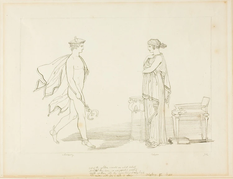 Mercury and Calypso — John Flaxman, II, English, 1755-1826, The Art Institute of Chicago