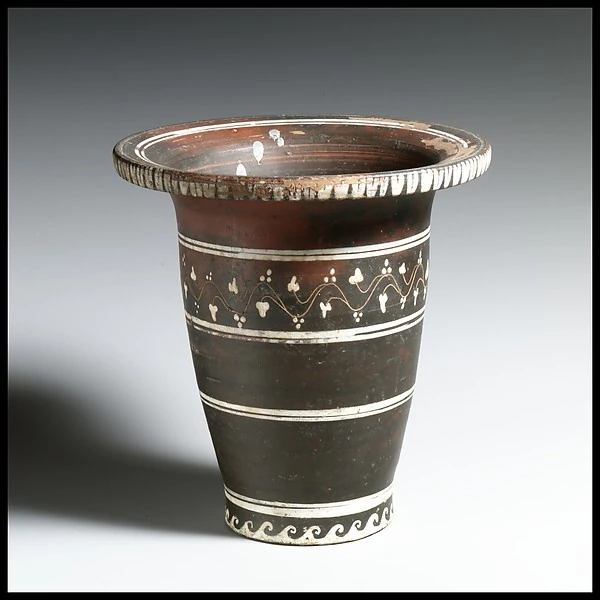 Terracotta kalathos (vase in the shape of a wool basket), The Metropolitan Museum of Art