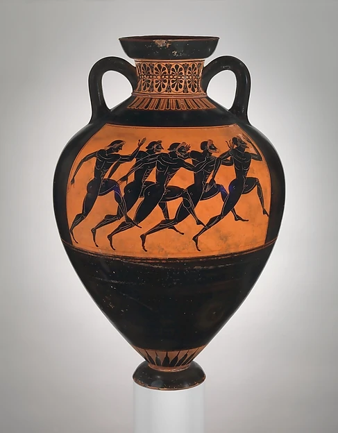 Terracotta Panathenaic prize amphora — Attributed to the Euphiletos Painter, The Metropolitan Museum of Art
