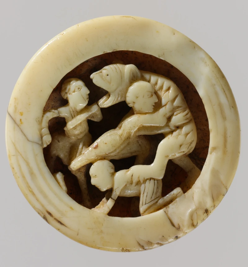 Game Piece with Menelaus and Companions Battling Proteus — North French, The Metropolitan Museum of Art